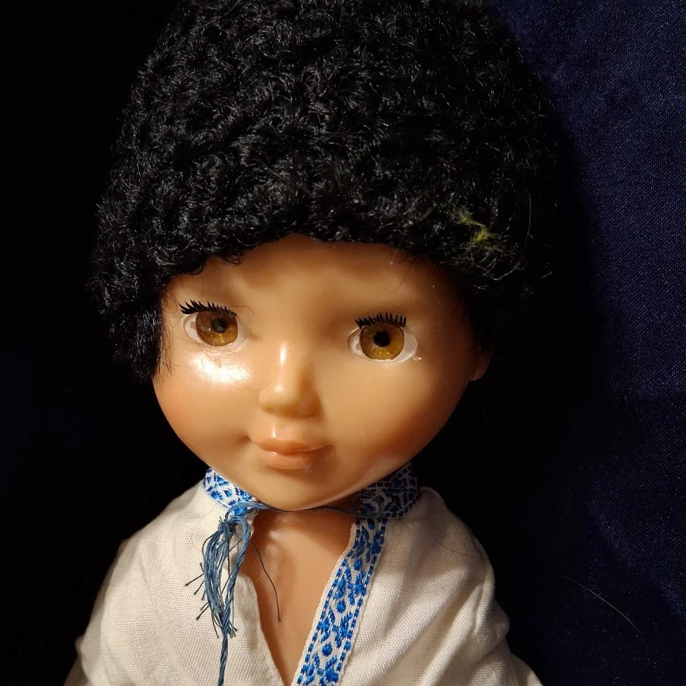 Rare HTF 70s USSR Vintage Soviet Russian Plastic Boy Doll 19 inch Native Costume
